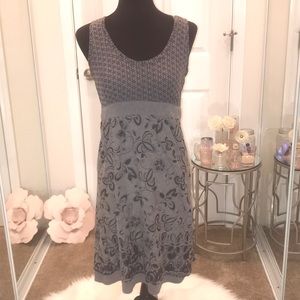 Athleta Jersey Navy/Gray Print Athleisure Dress S
